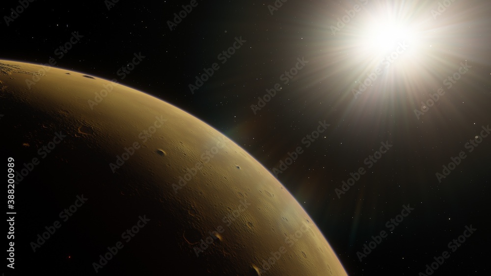 Alien Planet in the outer space. 3d rendering