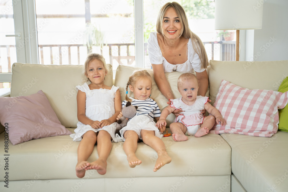 mother with three children mother with three children