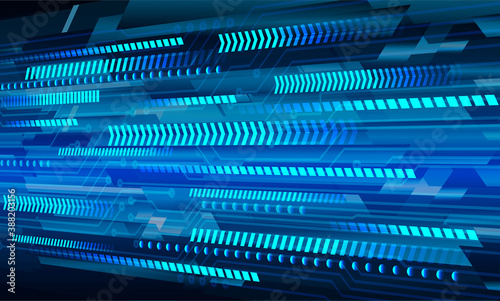 Blue arrow cyber circuit future technology concept background