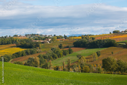 Beautiful umbria landscape in the autumn season, Italy