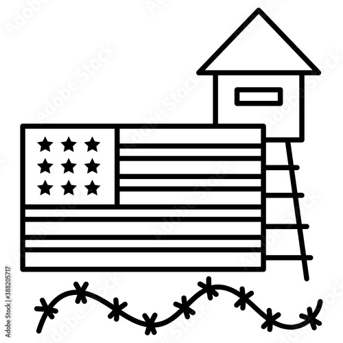 Mexico United States barrier Concept, the wall Vector Color Icon Design, Discussion About Immigrant Sign, Presidential elections in United States Symbol on White background 