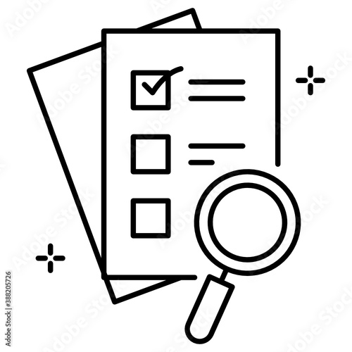 Checking and Counting the Vote Vector Icon Desing, Presidential elections in United States Symbol on White background, Ballot Paper with Check Mark Sign Concept, 