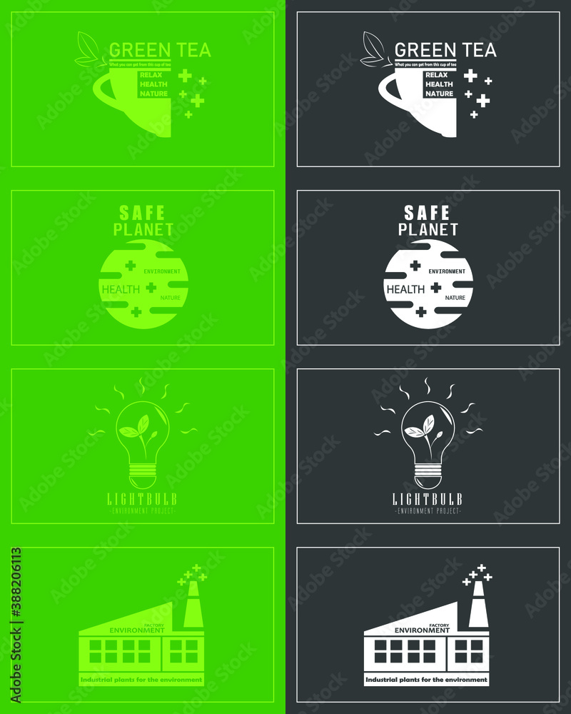 Environment is safe style logo design.| There are 4 logos and 2 color set. Environment is safe style logo design.| There are 4 logos and 2 color set.