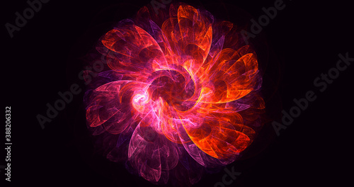 3D rendering abstract multicolor fractal light background