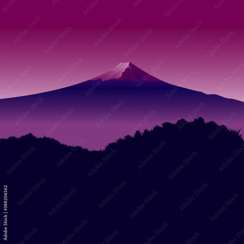 Fototapeta premium 富士夕景
