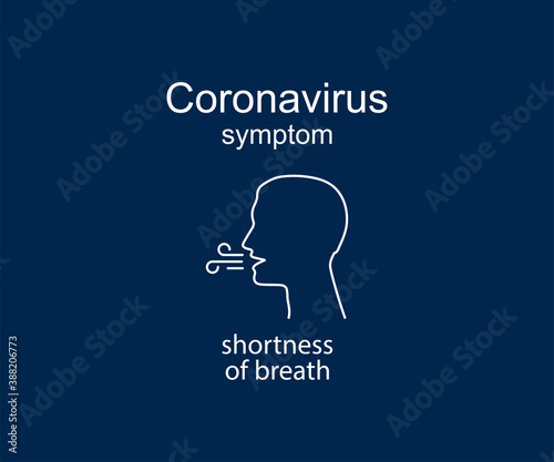 Coronavirus symptom, shortness of breath, covid-19. Vector illustration.