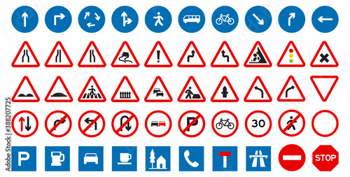 50 International Road Sign Collection
