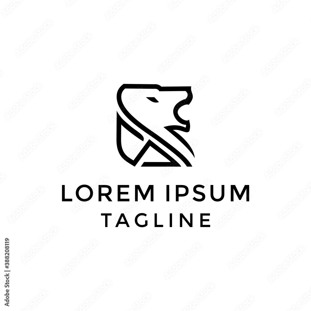 Abstract Initial SR, RS Lion Logo Design Template Abstract Initial SR, RS Lion Logo Design Template