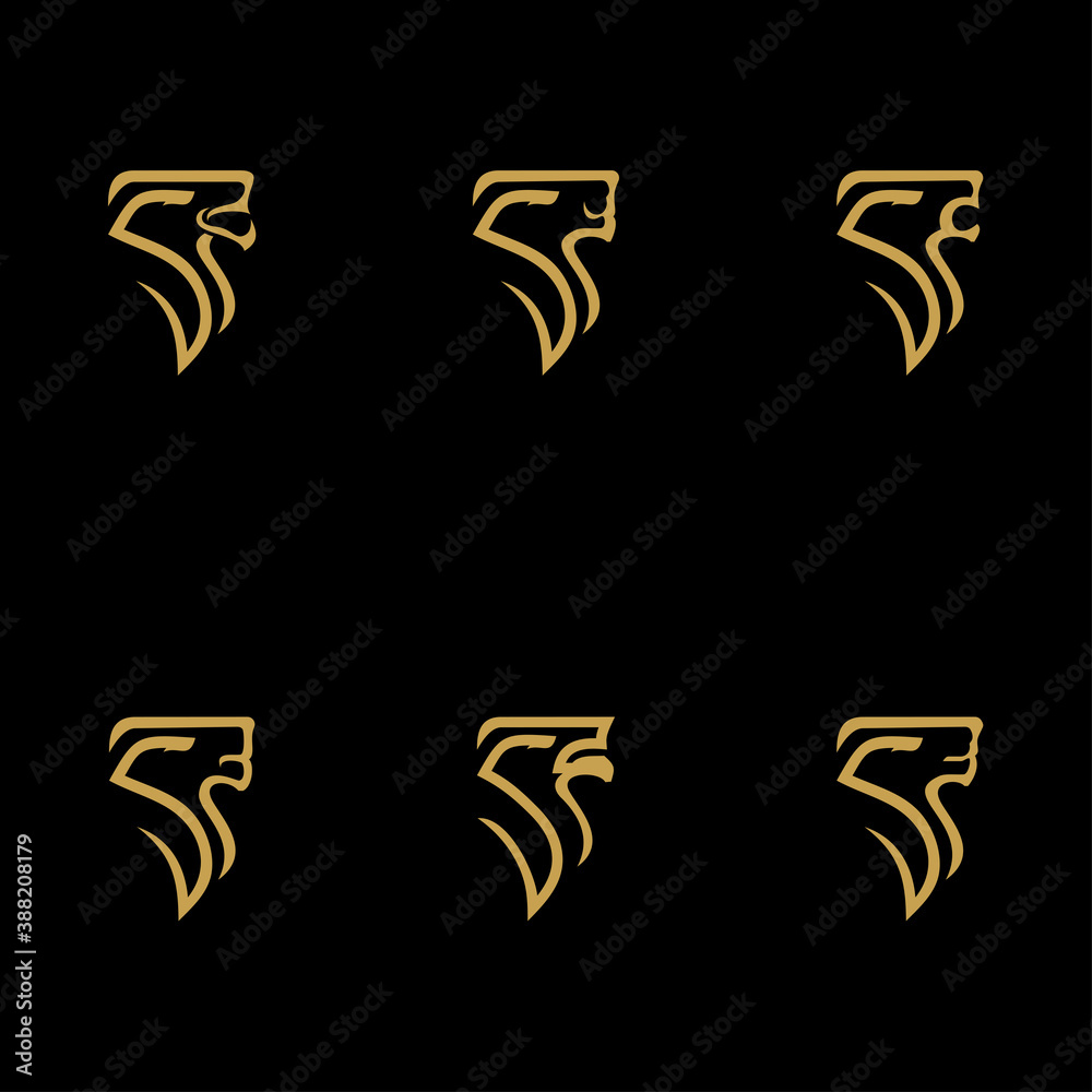Abstract Initial SR, RS Lion Logo Design Template Abstract Initial SR, RS Lion Logo Design Template