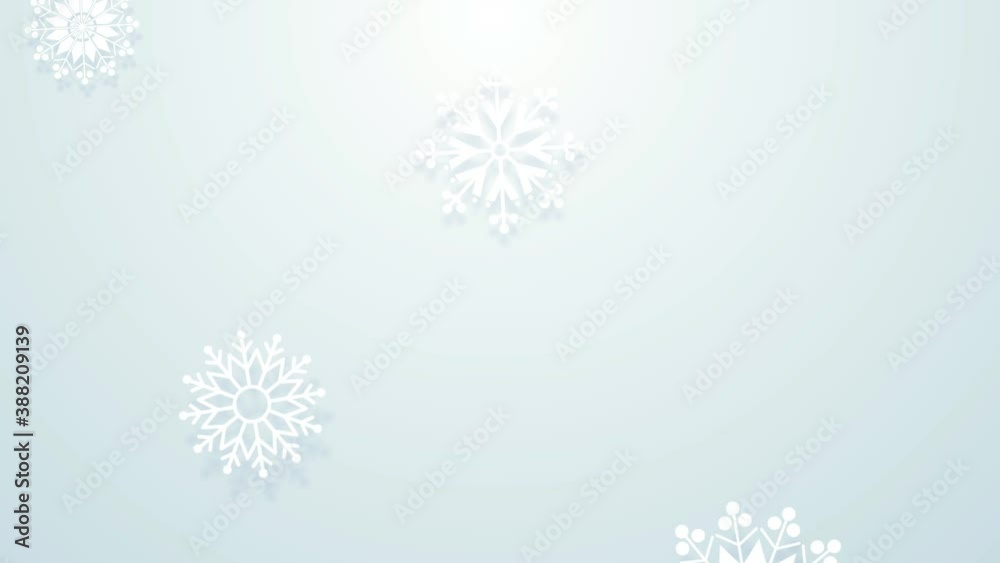 Winter is coming, animated background. A cold Christmas with snowfall. 2D animation. Seamless 4k footage
