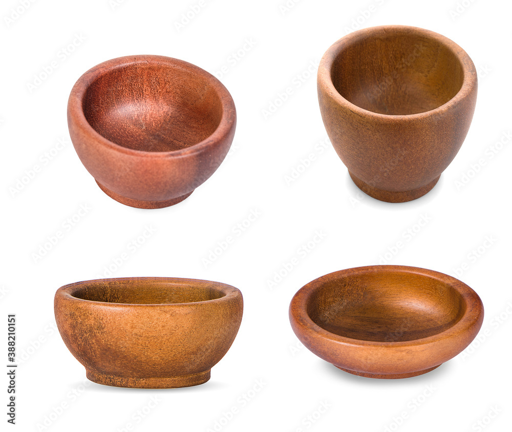 Wooden bowl isolated on white background Wooden bowl isolated on white background