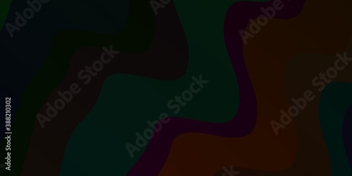 Dark Red  Yellow vector background with bent lines.