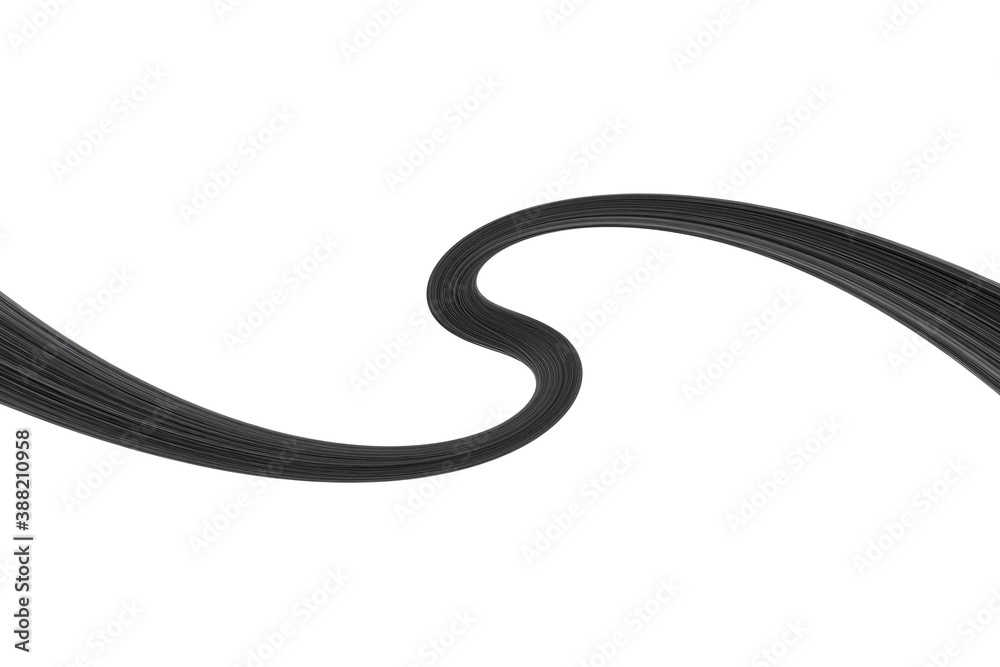 Swirled long black hair strand on white, isolated Swirled long black hair strand on white, isolated
