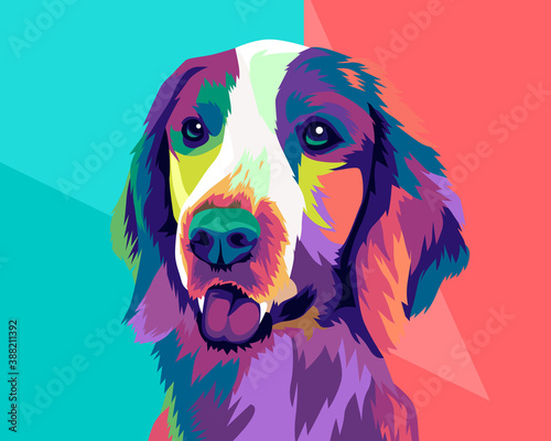 dog head style pop art illustration