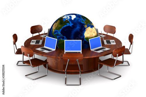 conference table on white b...