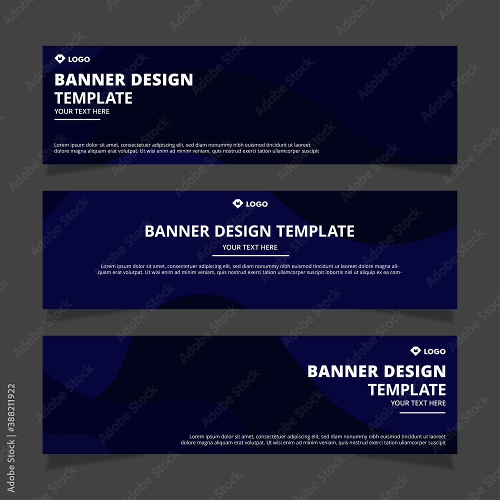 Set of creative modern abstract vector business banners design. Template ready for use in web or print design.