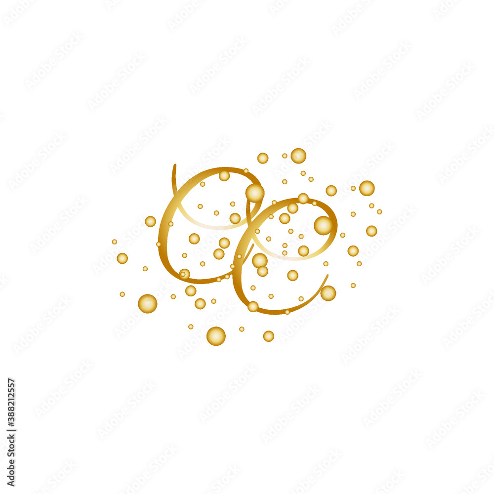 Fototapeta premium Letter CC With Gold dotted circle style effect.