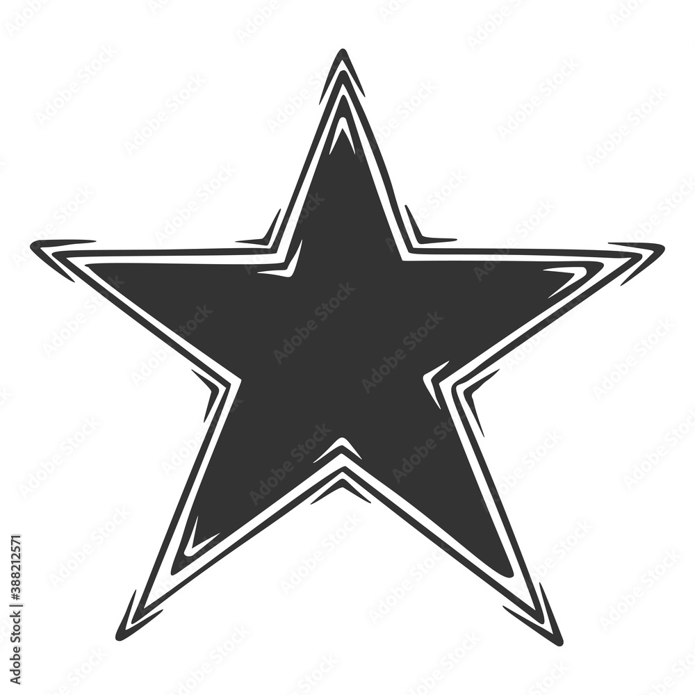 Hand drawn vector of star, isolated on white background. Hand drawn vector of star, isolated on white background.