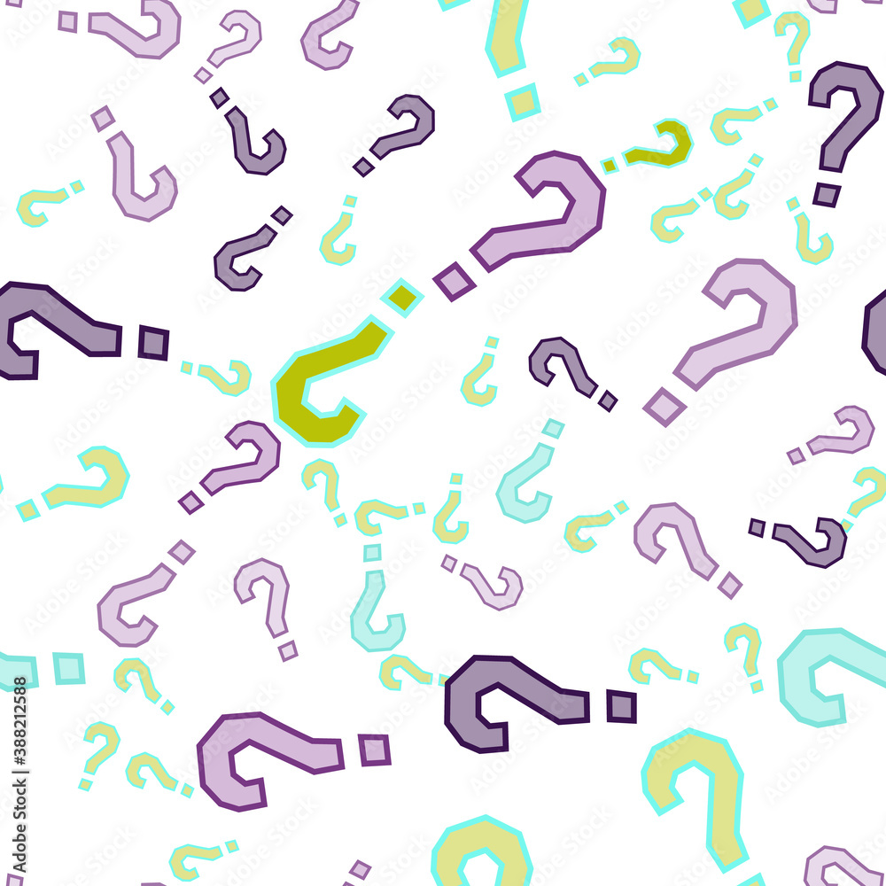 Quiz seamless pattern. Question marks, doubt, faq Quiz seamless pattern. Question marks, doubt, faq