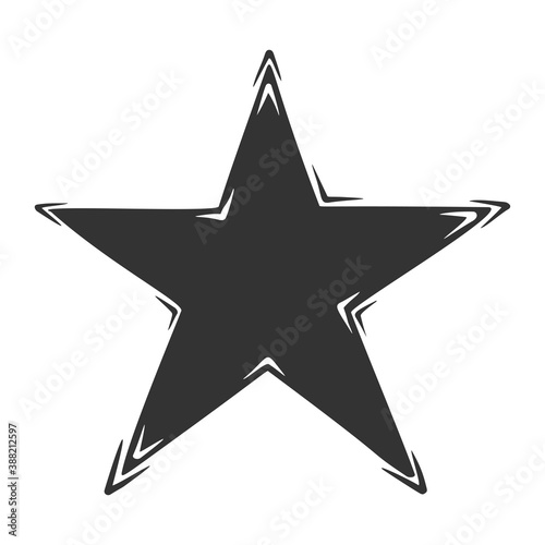 Hand drawn vector of star  isolated on white background.
