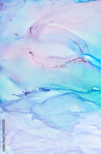Fluid Art .Modern Abstract colorful background, wallpaper. Mixing acrylic paints. Marble texture. Alcohol ink colors translucent