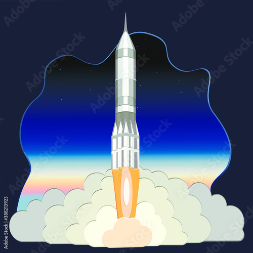 rocket on the sky