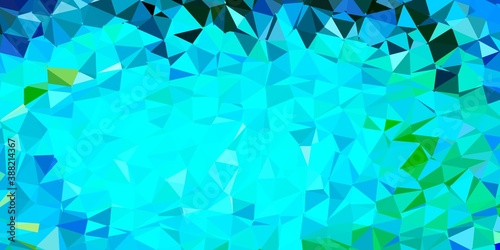 Light blue, green vector triangle mosaic background.