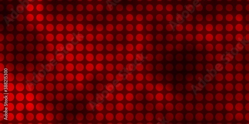 Dark Green, Red vector background with circles.