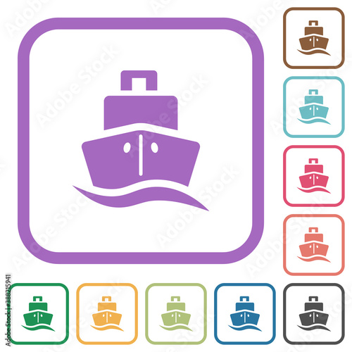 Cruise ship simple icons