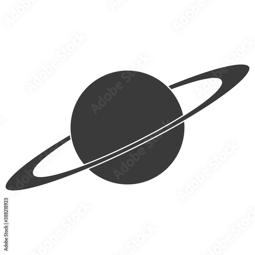 planet icon with an orbital ring, vector logo sign planet with orbit around the equator