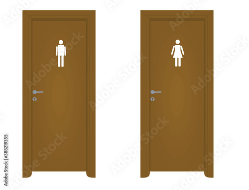 Male and female toilette door. vector