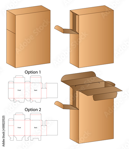 Box packaging die cut template design. 3d mock-up