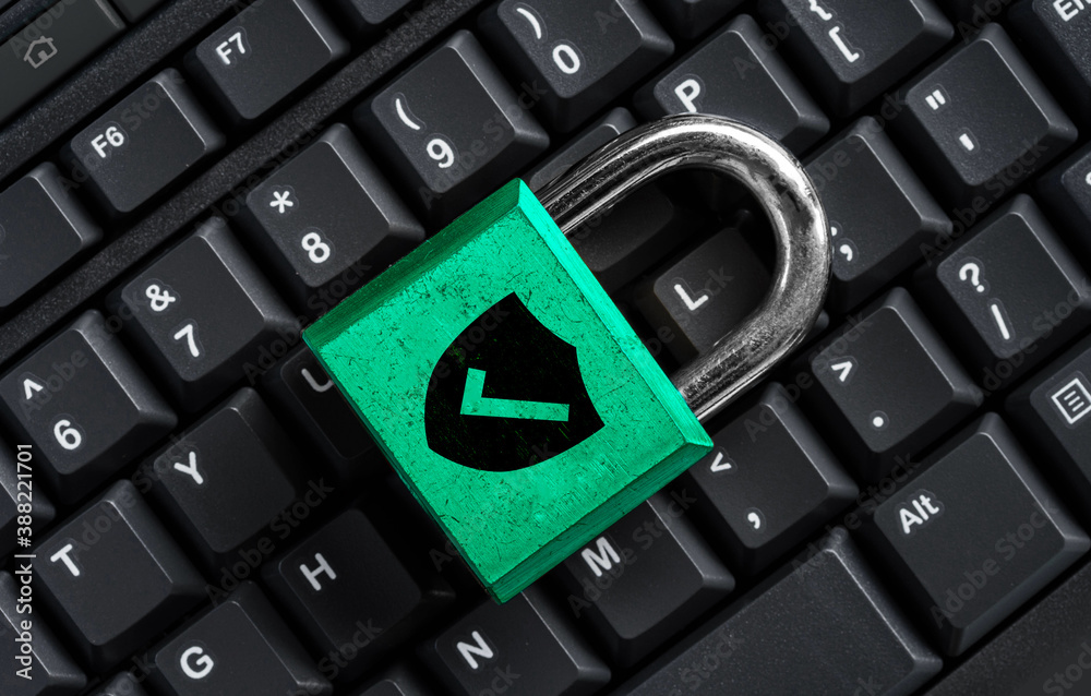 Master key on black keyboard, computer security privacy Master key on black keyboard, computer security privacy