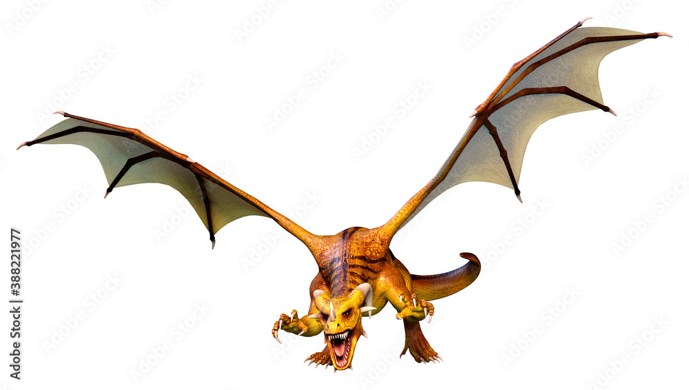 3D Rendering Fairy Tale Dragon on White 3D Rendering Fairy Tale Dragon on White