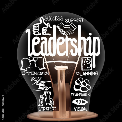 Light Bulb with Leadership Concept