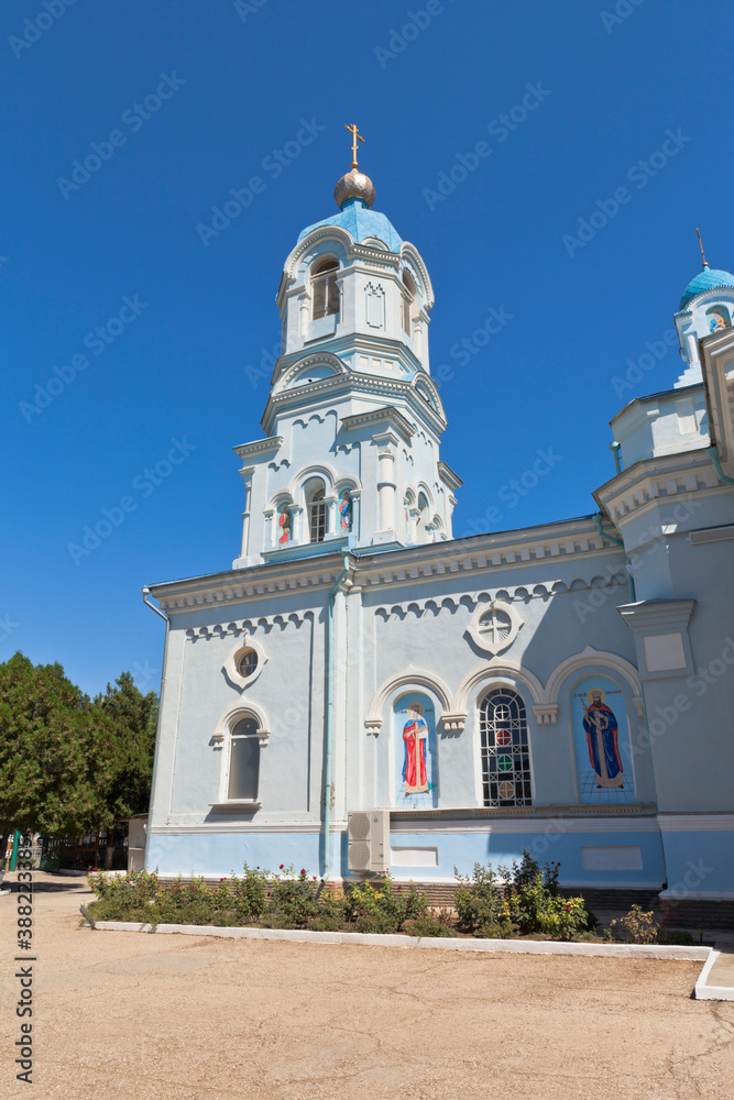 Bell tower of St. Elias Church in the city of Saki, Crimea