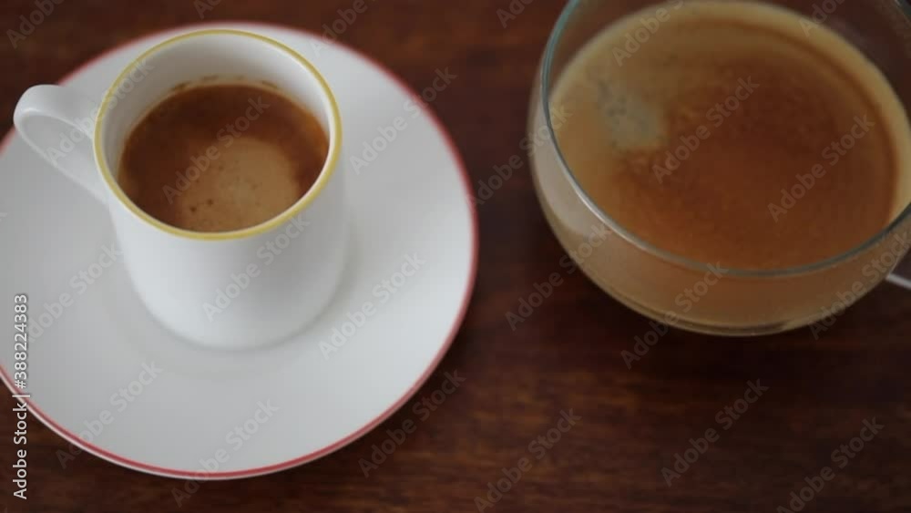 cup of coffee on table cup of coffee on table