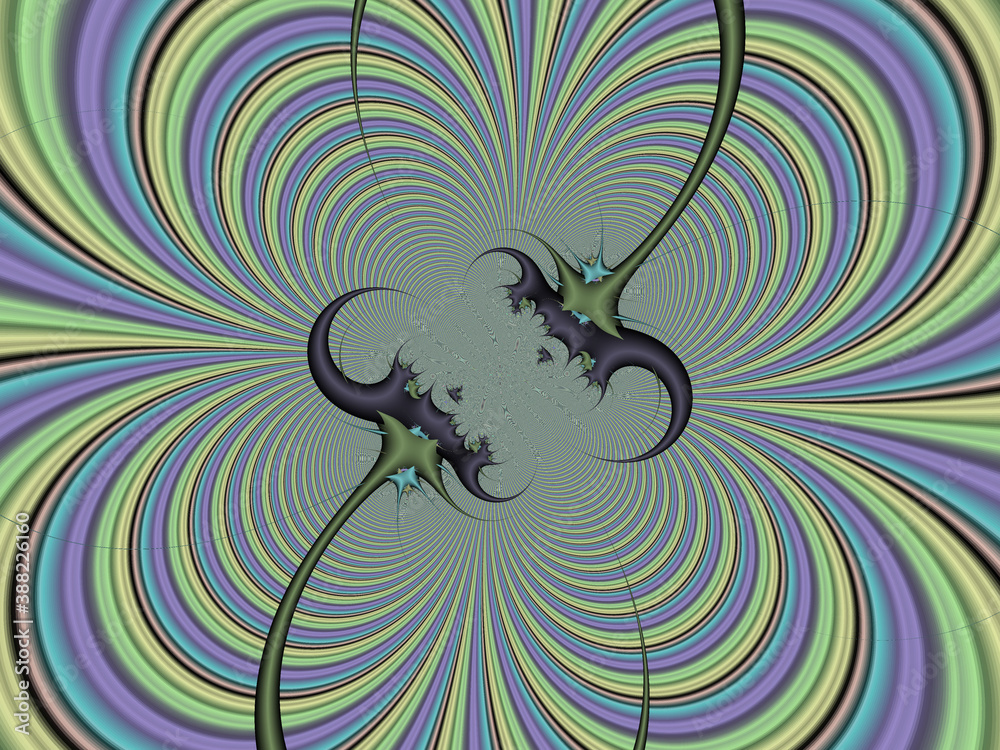 Obraz premium Fractal, thorns, abstract background with circles
