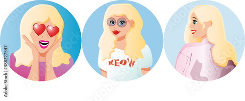 icons with the pretty blonde girls. Fashion and beaty