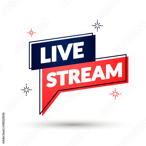 Vector Illustration Duo Color Live Stream Speechbubble 