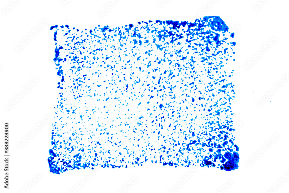 Fototapeta premium Blue color ink in square shape textured background as stamp or frame with copy space