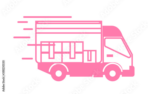 Express fast parcel delivery service icon isolated on white
