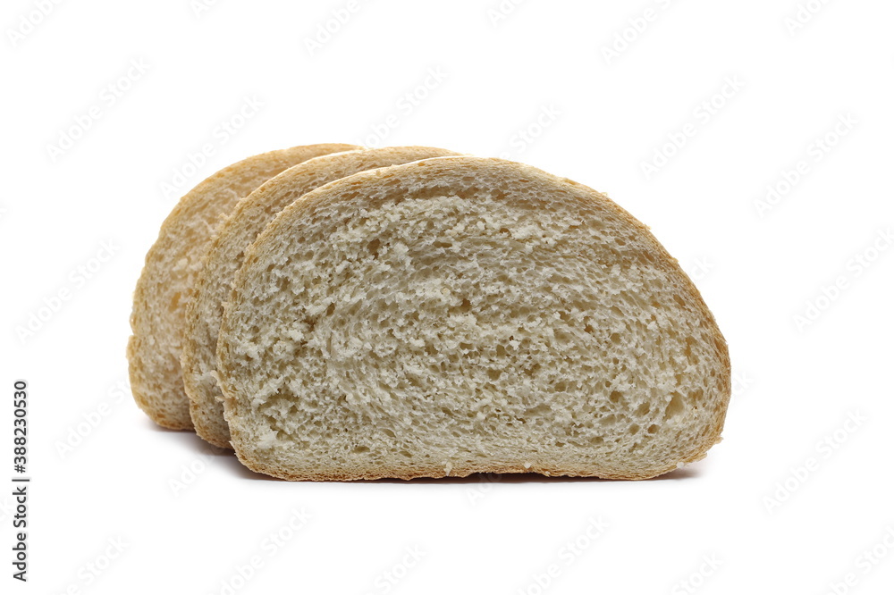 Wheat bread slices isolated on white background Wheat bread slices isolated on white background