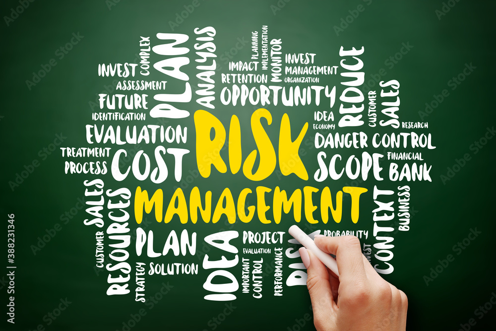 Risk Management word cloud collage, business concept on blackboard Risk Management word cloud collage, business concept on blackboard