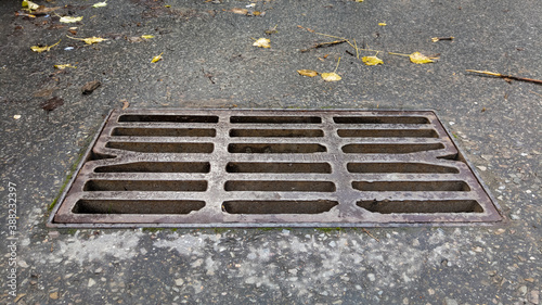 cover on the street (drainage grate)