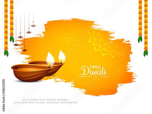 Elegant Happy Diwali cultural festival greeting background