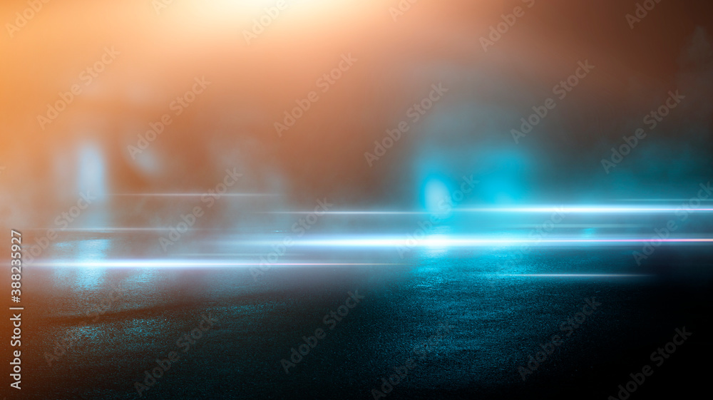 Dark cold wet street, asphalt, neon light. Reflection of neon in water. Empty night street scene, night city, smoke. abstract dark empty scene abstract night landscape neon blue light tree silhouettes Dark cold wet street, asphalt, neon light. Reflection of neon in water. Empty night street scene, night city, smoke. abstract dark empty scene abstract night landscape neon blue light tree silhouettes