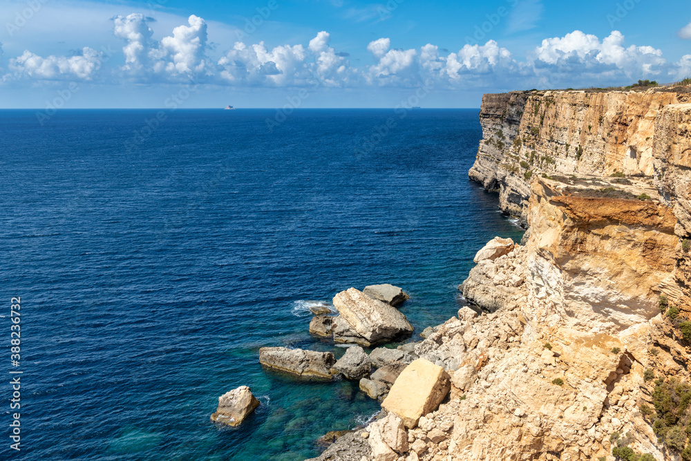 Hal Far cliffs in Malta