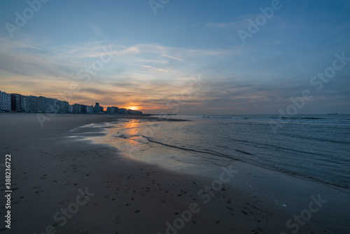 Sunset beach Blankenberge Belgium