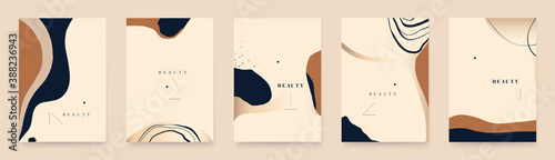 Abstract trendy contemporary organic shapes background templates. Minimalist aesthetic. 
